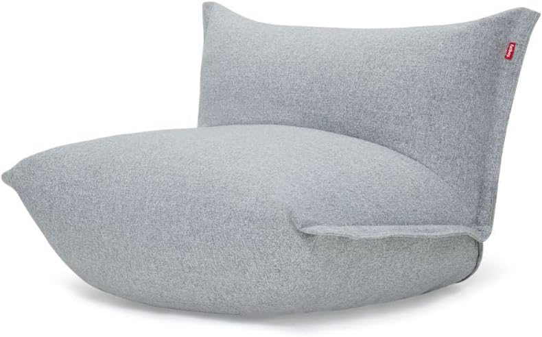 Fatboy Bonbaron Slim Boucle Lounge Chair | Sturdy durable | Adjustable backrest | Comfortable | Designed for indoor | Recycled Polyester (rPET) Chopped foam / EPS | 102x85x75 cm - Grey - Image 1